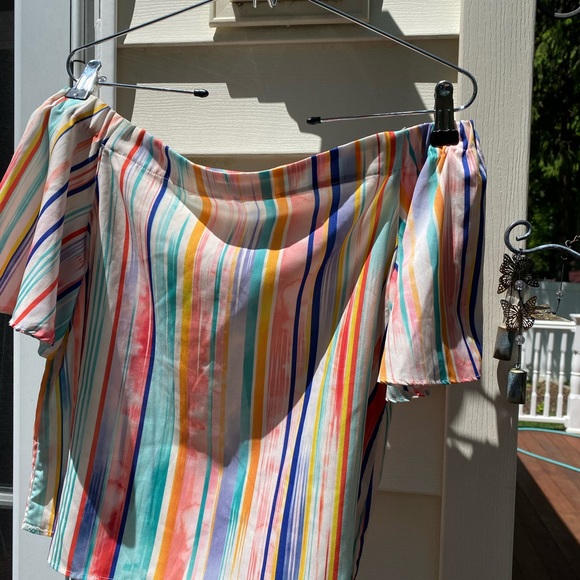 Do + Be striped off the shoulder blouse small - Picture 6 of 7